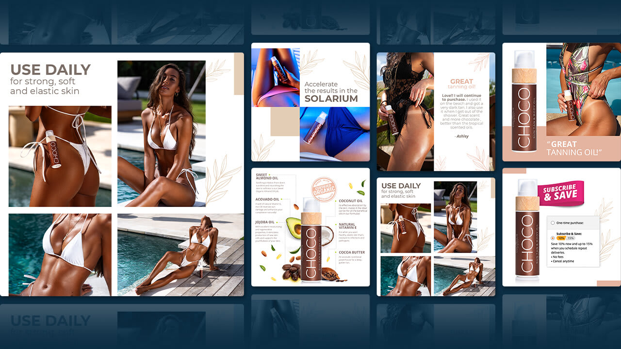 After image: Cocosolis Skincare: Elegantly presented beauty essentials with a conversion-focused listing structure for better reach.